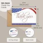 120 Patriotic Thank You Cards with Envelopes