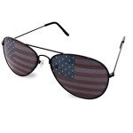 USA Flag Aviator Sunglasses with Metal Frame