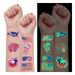 70PCS 4th of July Glow Tattoos & Party Supplies
