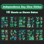 70PCS 4th of July Glow Tattoos & Party Supplies