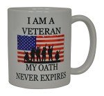 Patriotic Military Veteran Coffee Mug with USA Flag