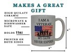 Patriotic Military Veteran Coffee Mug with USA Flag