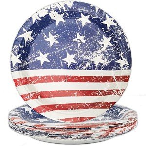 24pc Patriotic 4th of July Disposable Plate Set