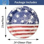 24pc Patriotic 4th of July Disposable Plate Set