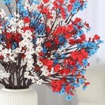 10 Pcs 4th of July Silk Patriotic Flowers