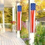 Set of 2 American Flag 60-Inch Windsocks