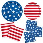 American Flag Party Supplies for 50 Guests
