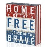Wooden Patriotic Block Sign - Home of the Free