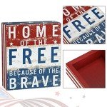 Wooden Patriotic Block Sign - Home of the Free