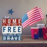 Wooden Patriotic Block Sign - Home of the Free