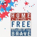 Wooden Patriotic Block Sign - Home of the Free