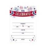 American Themed Party Invitations - Set of 25