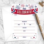 American Themed Party Invitations - Set of 25