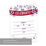 American Themed Party Invitations - Set of 25