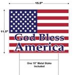 God Bless America Yard Sign with Metal Stake