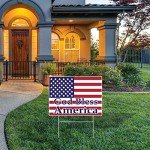 God Bless America Yard Sign with Metal Stake