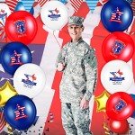 60 Pack American Flag Balloons for Patriotic Parties