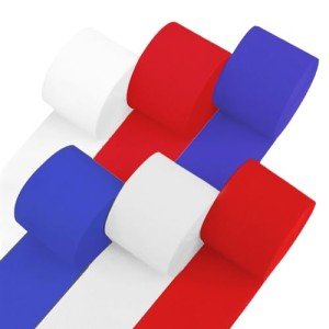 Red, White & Blue Crepe Streamers - 492ft Roll
