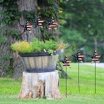 Set of 6 Metal American Star Garden Stakes