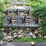 Set of 6 Metal American Star Garden Stakes