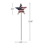 Set of 6 Metal American Star Garden Stakes
