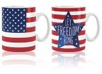 Patriotic Ceramic Mugs - 4th of July Set