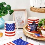 Patriotic Ceramic Mugs - 4th of July Set