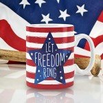 Patriotic Ceramic Mugs - 4th of July Set