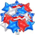 32PCS Red, White, and Blue Patriotic Balloons