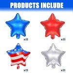 32PCS Red, White, and Blue Patriotic Balloons