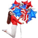 32PCS Red, White, and Blue Patriotic Balloons