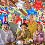 32PCS Red, White, and Blue Patriotic Balloons