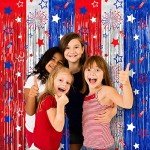 Red, White & Blue Foil Fringe Curtains – 2 Pack