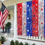 Red, White & Blue Foil Fringe Curtains – 2 Pack