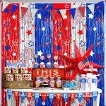 Red, White & Blue Foil Fringe Curtains – 2 Pack
