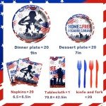 Patriotic Veterans Day Tableware Set, 82 Pieces