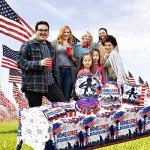 Patriotic Veterans Day Tableware Set, 82 Pieces