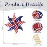 12-Pack American Flag Wind Spinners for Outdoors