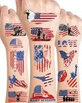 Veterans Day Patriotic Temporary Tattoo Stickers Set