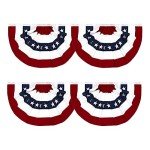 American Pleated Fan Flag 4-Pack - 1.5x3 Ft