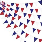 32ft Red, White, and Blue Pennant Banner Decor