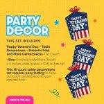 Veterans Day Patriotic Table Decorations - 10 Count