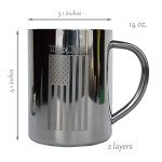 USA Flag Double-Wall Coffee Mug - 14 oz