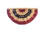 Patriotic Tea Stained Embroidered Bunting Banner