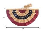 Patriotic Tea Stained Embroidered Bunting Banner