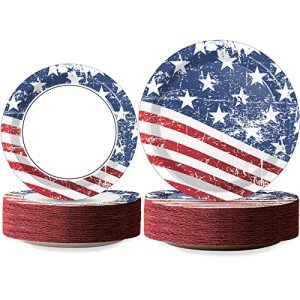 72-Piece Patriotic Party Plates Set for Holidays