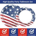 72-Piece Patriotic Party Plates Set for Holidays