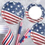72-Piece Patriotic Party Plates Set for Holidays