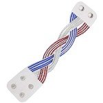 Patriotic White Suede Red Crystal Bracelet