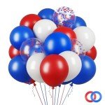 65pcs Red, White, and Blue 4th of July Balloon Kit